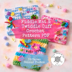 Projet caritatif de motif au crochet pour violoncelle sensoriel avec manchette Twiddle | Téléchargement instantané du PDF Conçu pour les personnes atteintes de démence, lésions cérébrales, autisme, heure du ventre