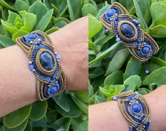 Armband, macramé, sodaliet ;)