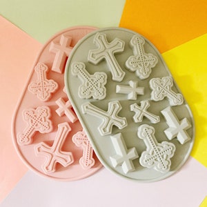 Cross Silicone Mold - 10 cavities - cross soap mold silicone molds plaster mold Ice mold cross mold soap mold