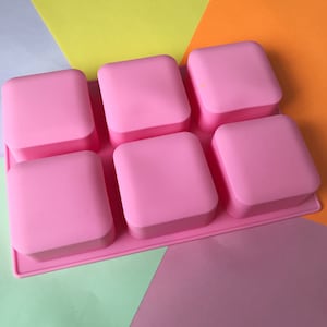 Square Silicone Soap Mold - 6 cavities - Square soap mold silicone molds plaster mold Ice mold silicone mold chocolate mold