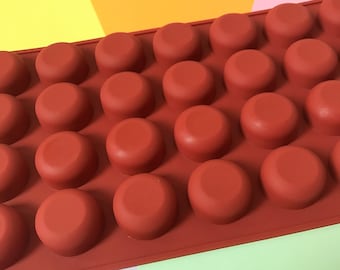 Diameter 1.2" Circle Silicone Mold - 28 cavities - Circle soap mold silicone molds plaster mold Ice mold chocolate mold