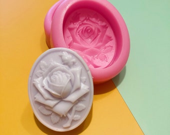 3D-silikonform för rosblomma - 1 hålighet - Rostvålform silikonformar gipsform chokladform blomljusform rostvålform