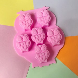 Mini Owl Silicone Mold - 6 cavities - Mini Owl soap mold silicone molds plaster mold Ice mold chocolate mold