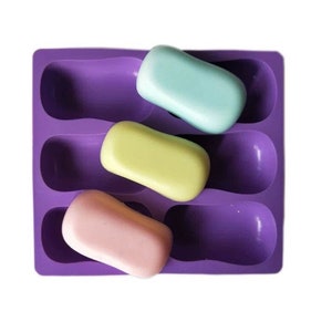 Basic Oval Silicone Soap Mold - 6 cavities - Oval soap mold silicone molds plaster mold Ice mold silicone mold chocolate mold