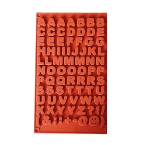 Type 2 - Small Alphabet Mold Silicone Chocolate Mold - 81 cavities -  soap mold silicone molds plaster mold silicone mold chocolate mold