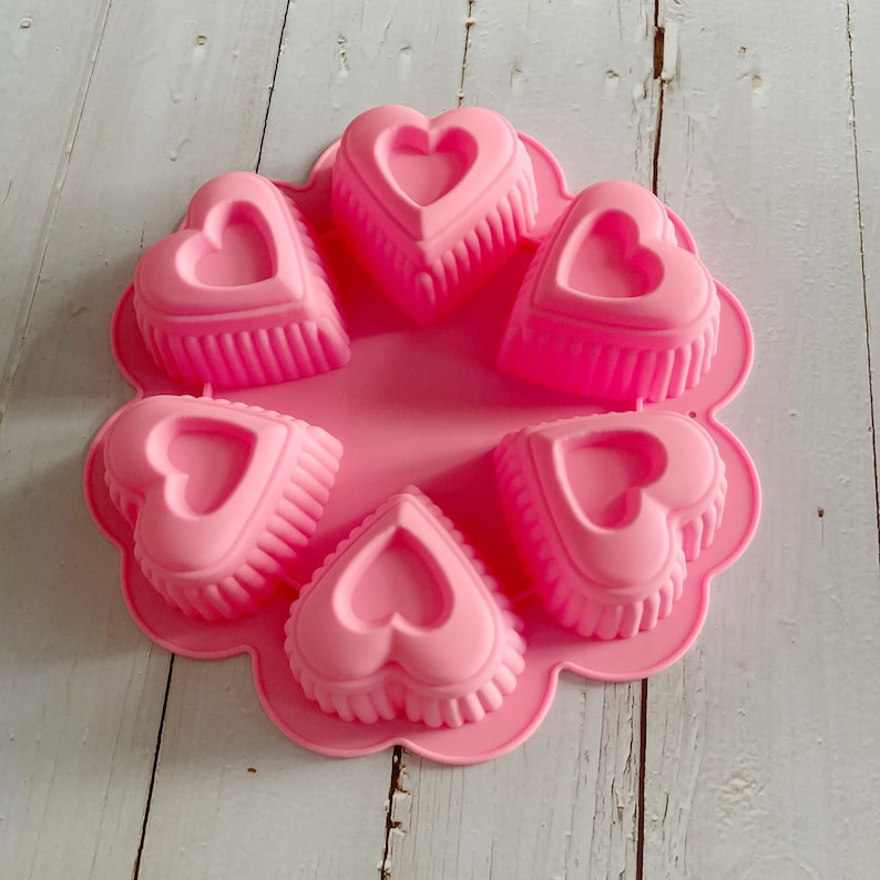 Large Hearts Silicone Soap Mold 6 Cavities Hearts Soap Etsy