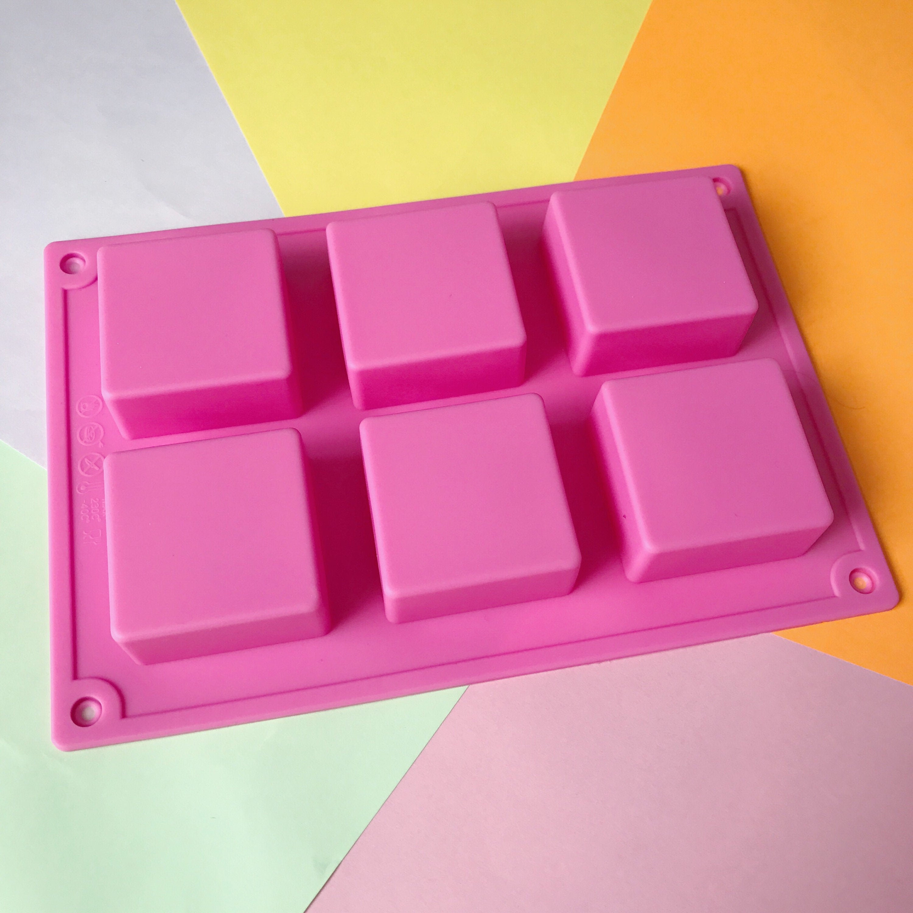 Square Silicone Soap Mold 6 Cavities Square Soap Mold Etsy