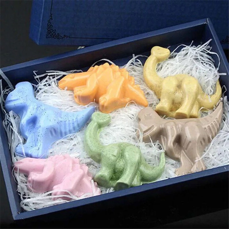 LARGE Dinosaurs Silicone Soap Mold 6 cavities Dinosaurs Etsy