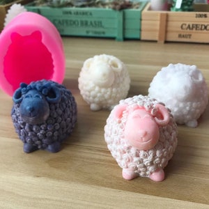 3D Curly Sheep Silicone Mold- 1 cavities - Sheep mold silicone mold plaster mold Ice mold chocolate mold sheep candle mold sheep candle mold