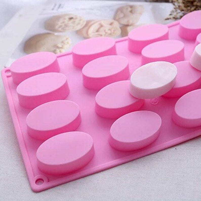 Small Oval Silicone Soap Mold 16 Cavities Oval Soap Mold Etsy