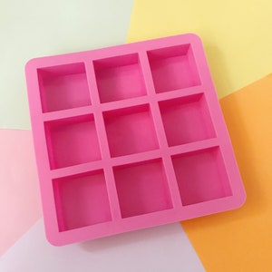 Square Silicone Soap Mold - 9 cavities - square silicone molds plaster mold Ice mold silicone mold chocolate mold