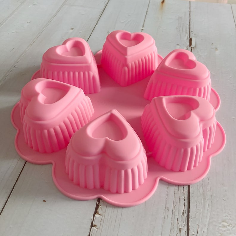 Large Hearts Silicone Soap Mold 6 Cavities Hearts Soap Etsy