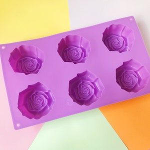 Rose Silicone Soap Mold 6 cavities Rose soap mold flower silicone molds plaster mold Ice mold silicone mold chocolate mold image 8