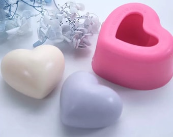 3D Heart Silicone Mold- 1 cavities - heart soap mold silicone molds plaster mold Ice mold chocolate mold heart candle mold