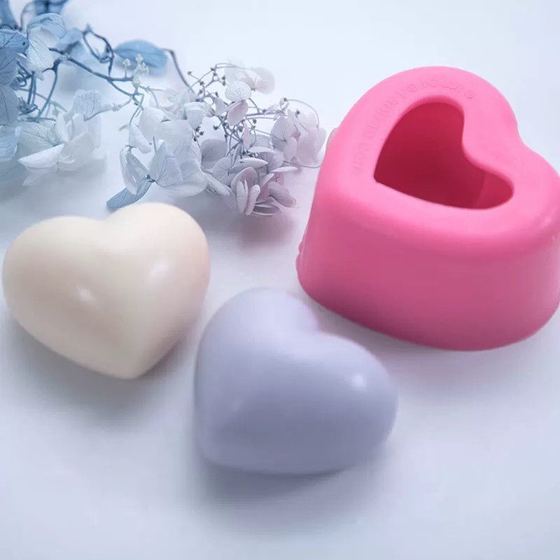 3D Heart Silicone Mold 1 Cavities Heart Soap Mold Silicone Etsy