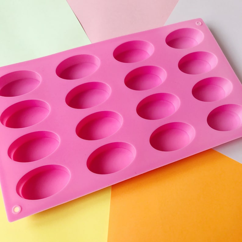 Small Oval Silicone Soap Mold 16 Cavities Oval Soap Mold Etsy