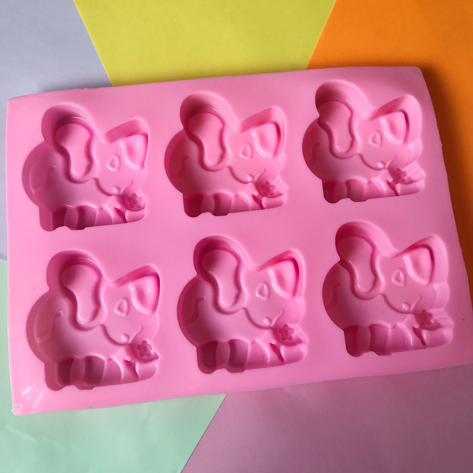 Elephant Silicone Soap Mold 6 Cavities Elephant Soap Mold Etsy
