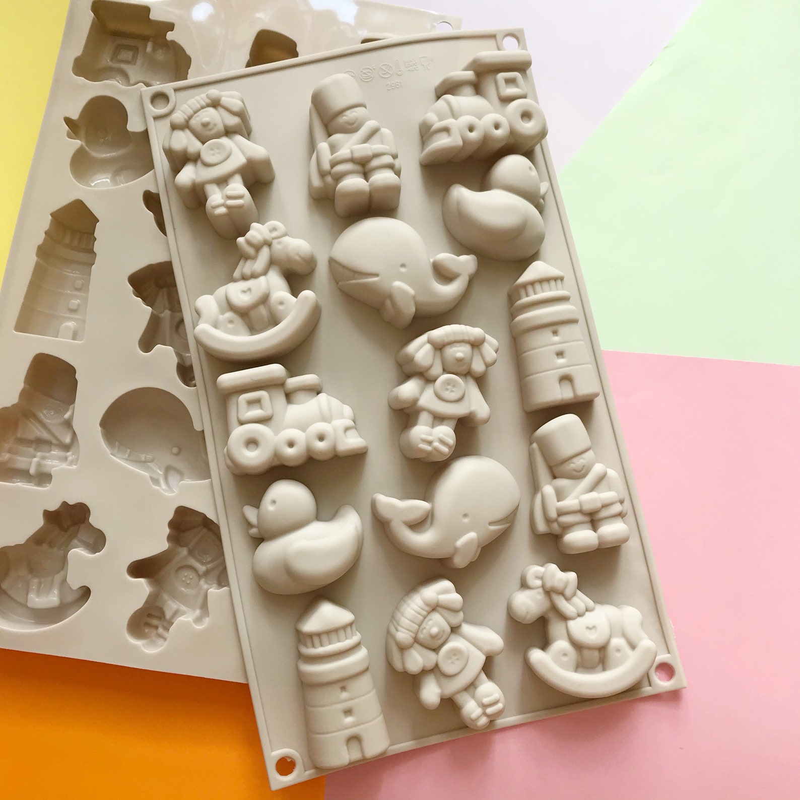 Cute Toy Silicone Mold 15 cavities toy soap mold duck mold Etsy