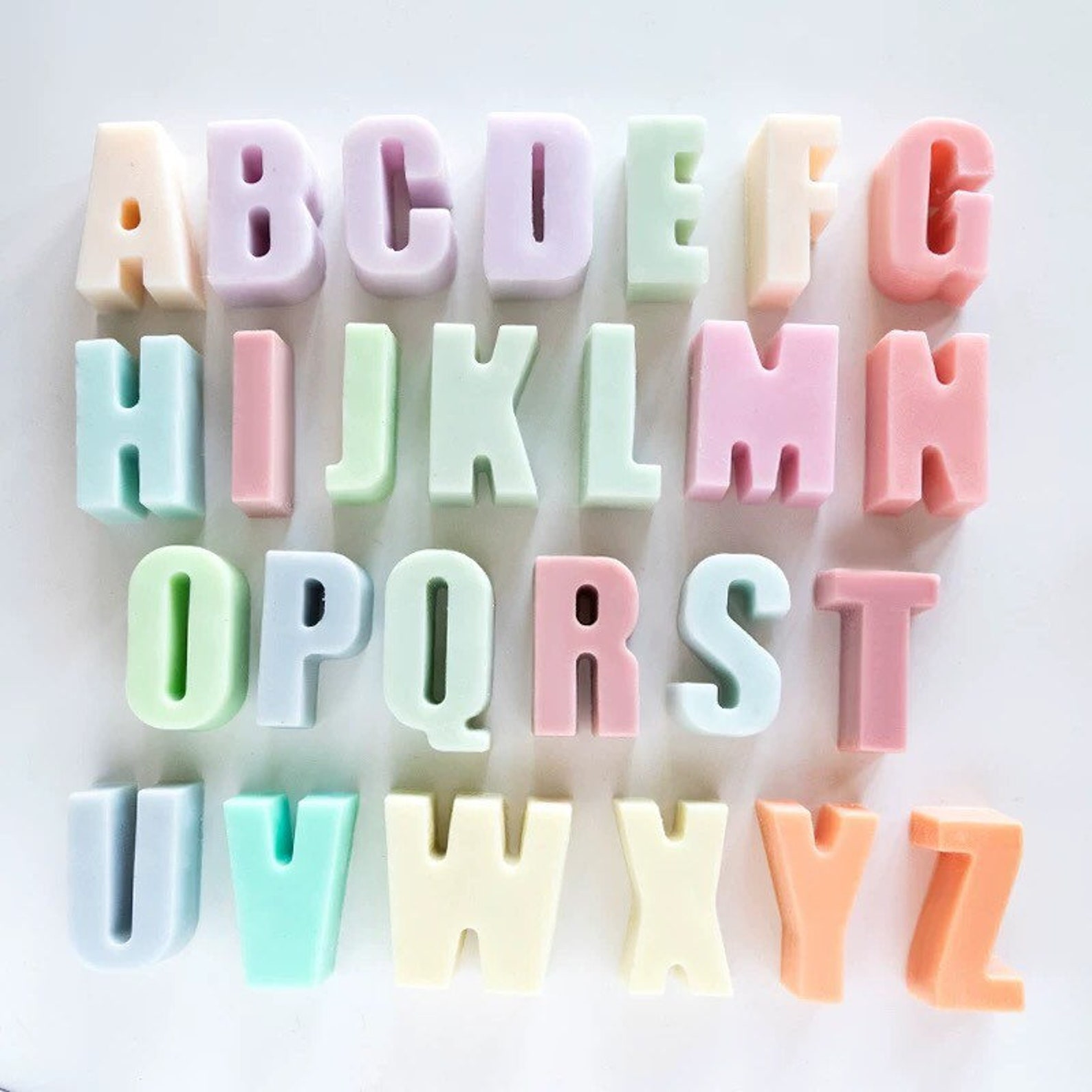 Large Letter Alphabet AZ Silicone Soap Mold 26 Cavities Etsy