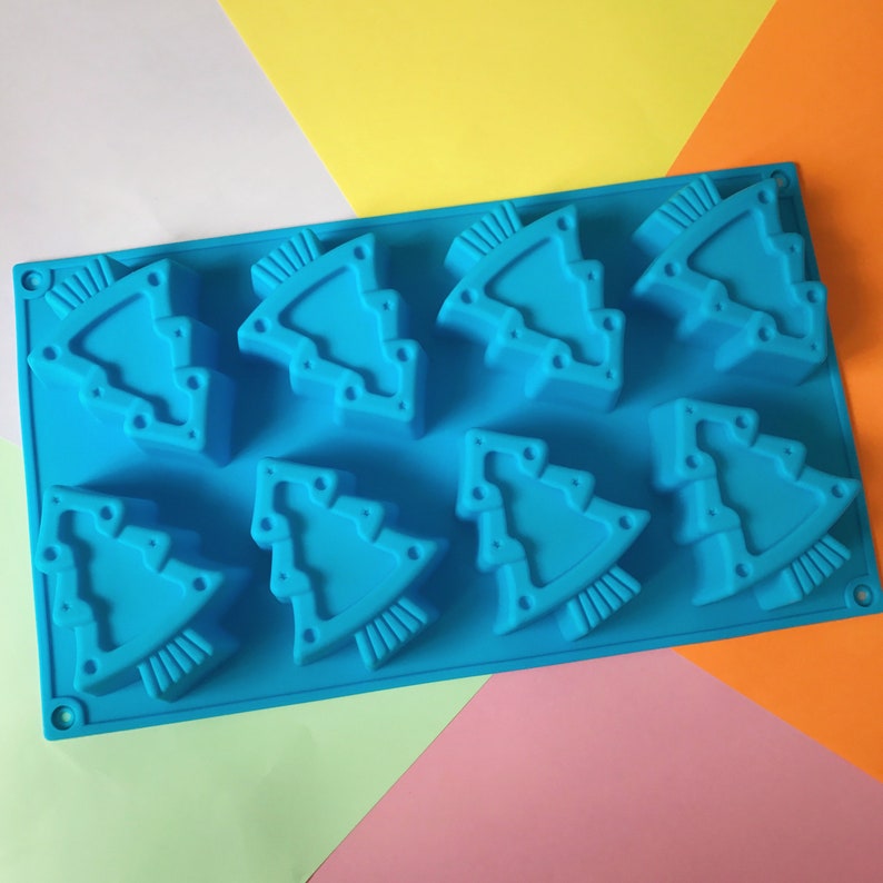 Christmas Tree Silicone Soap Mold 8 Cavities Christmas Etsy