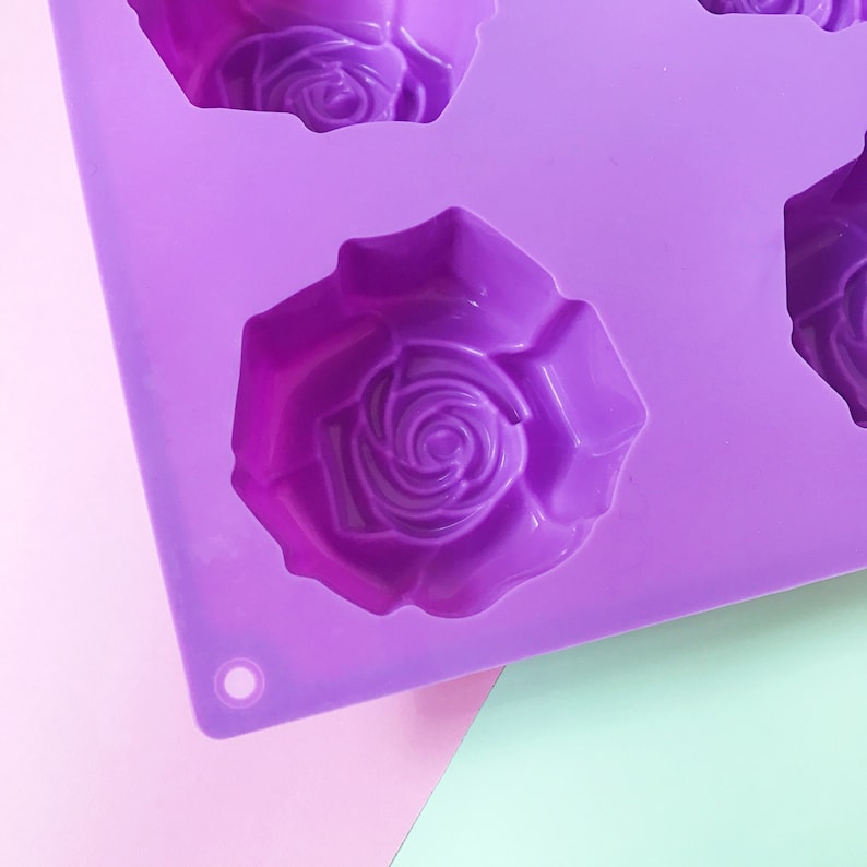 Rose Silicone Soap Mold 6 cavities Rose soap mold flower Etsy