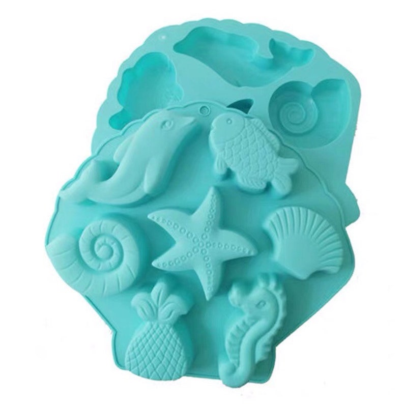 Seashell Silicone Soap Mold 7 cavities fish mold seahorse Etsy
