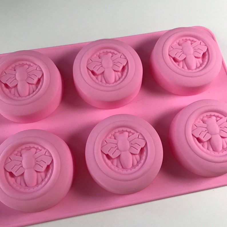 Bee Circle Silicone Soap Mold 6 Cavities Soap Etsy
