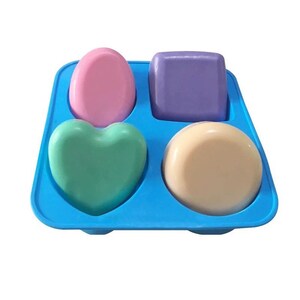 Rounded Edge Bar Silicone Soap Mold - 4 cavities - Circle soap mold silicone molds plaster mold Ice mold silicone mold chocolate mold