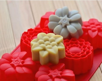 Large Flower Silicone Mold - 6 Cavity Soap, Candle, and Chocolate Mold