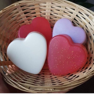 Molde de silicona para jabón con forma de corazón - 6 cavidades - Molde de silicona para jabón con forma de corazón, molde de yeso, molde de silicona para hielo, molde de chocolate