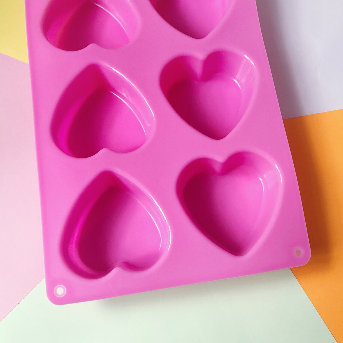 Heart Silicone Soap Mold 6 Cavities Hearts Soap Mold Etsy