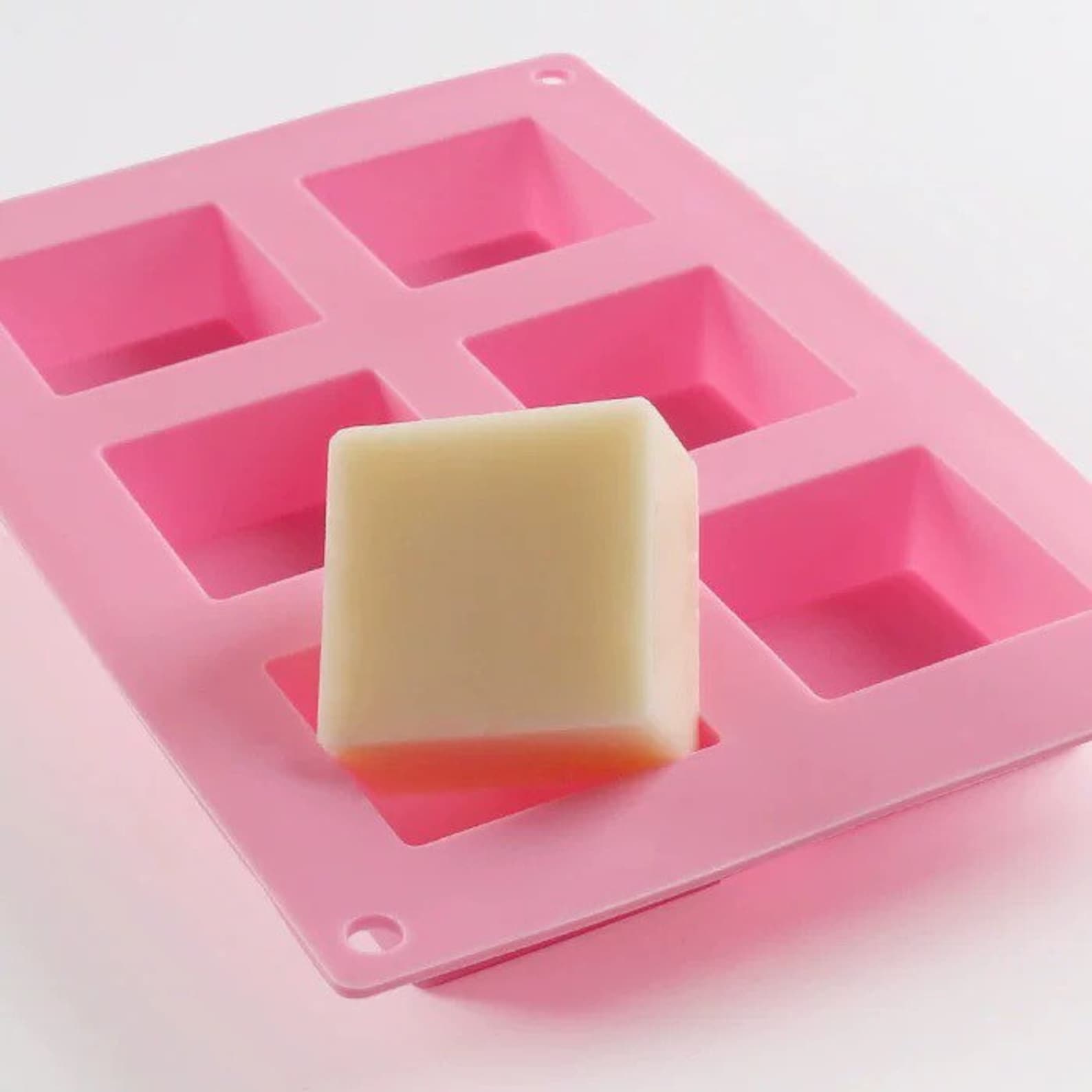 Square Silicone Soap Mold 6 Cavities Square Soap Mold Etsy