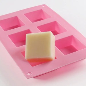 Square Silicone Soap Mold - 6 cavities - Square soap mold silicone molds plaster mold Ice mold silicone mold chocolate mold