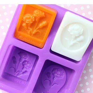 Para tu salud " con molde de silicona para jabón de flores - 4 cavidades - molde de silicona para jabón de flores moldes de silicona molde de yeso molde de hielo molde de silicona rectangular