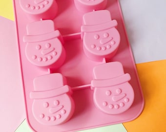 Snowman Silicone Soap Mold - 6 cavities - Christmas snowman soap mold silicone molds plaster mold Ice mold silicone mold chocolate mold