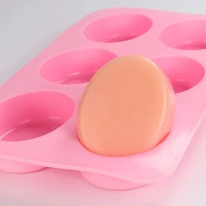 Oval Silicone Soap Mold - 6 cavities - Oval soap mold silicone molds plaster mold Ice mold silicone mold chocolate mold