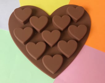 Corazón silicona chocolate molde - 10 cavidades - corazones jabón molde de silicona moldes molde molde de hielo molde de chocolate molde de hielo