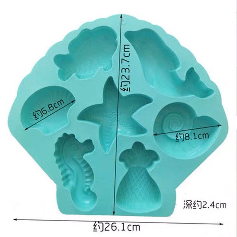 Seashell Silicone Soap Mold 7 Cavities Fish Mold Seahorse Etsy