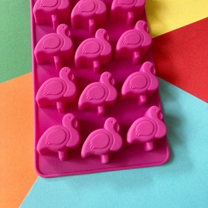 Mini Flamingo Silicone Soap Mold - 15 cavities  bird soap mold silicone molds plaster mold Ice mold silicone mold chocolate mold crayon mold