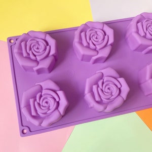 Rose Silicone Soap Mold 6 cavities Rose soap mold flower silicone molds plaster mold Ice mold silicone mold chocolate mold image 9