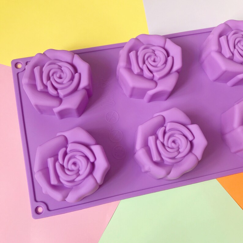 Rose Silicone Soap Mold 6 cavities Rose soap mold flower silicone molds plaster mold Ice mold silicone mold chocolate mold image 9