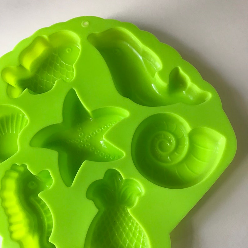 Seashell Silicone Soap Mold 7 cavities fish mold seahorse Etsy
