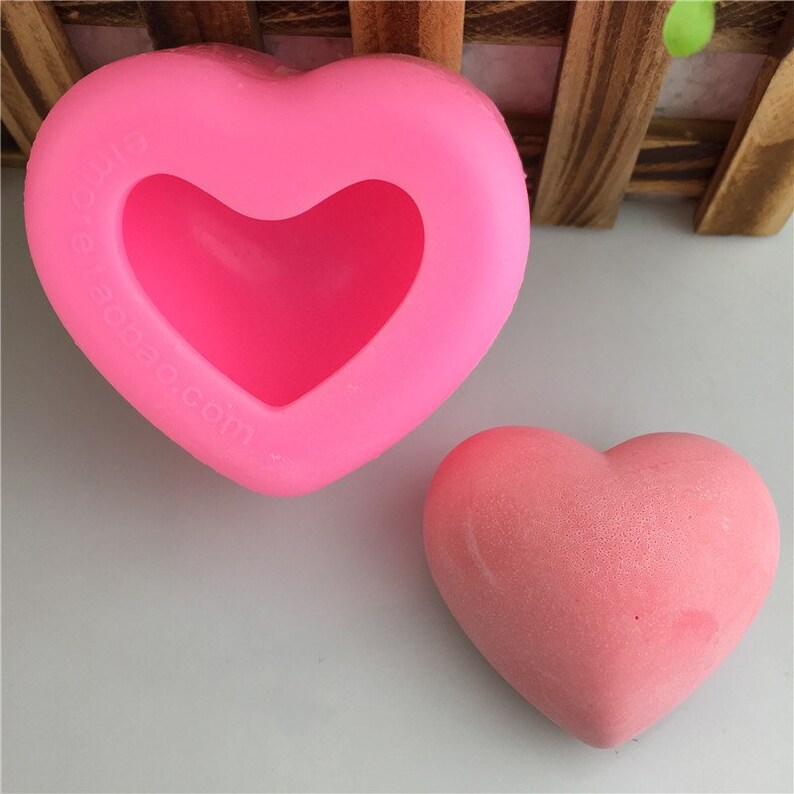 3D Heart Silicone Mold 1 Cavities Heart Soap Mold Silicone Etsy