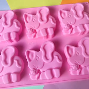 Elephant Silicone Soap Mold - 6 cavities - elephant soap mold silicone molds plaster mold Ice mold silicone mold chocolate mold