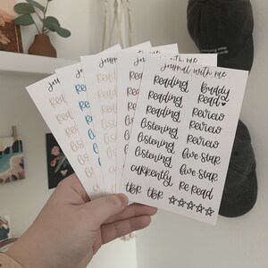 ¡Para leer la hoja de pegatinas / Para diarios de balas, planificadores, cuadernos, amigos por correspondencia y más!