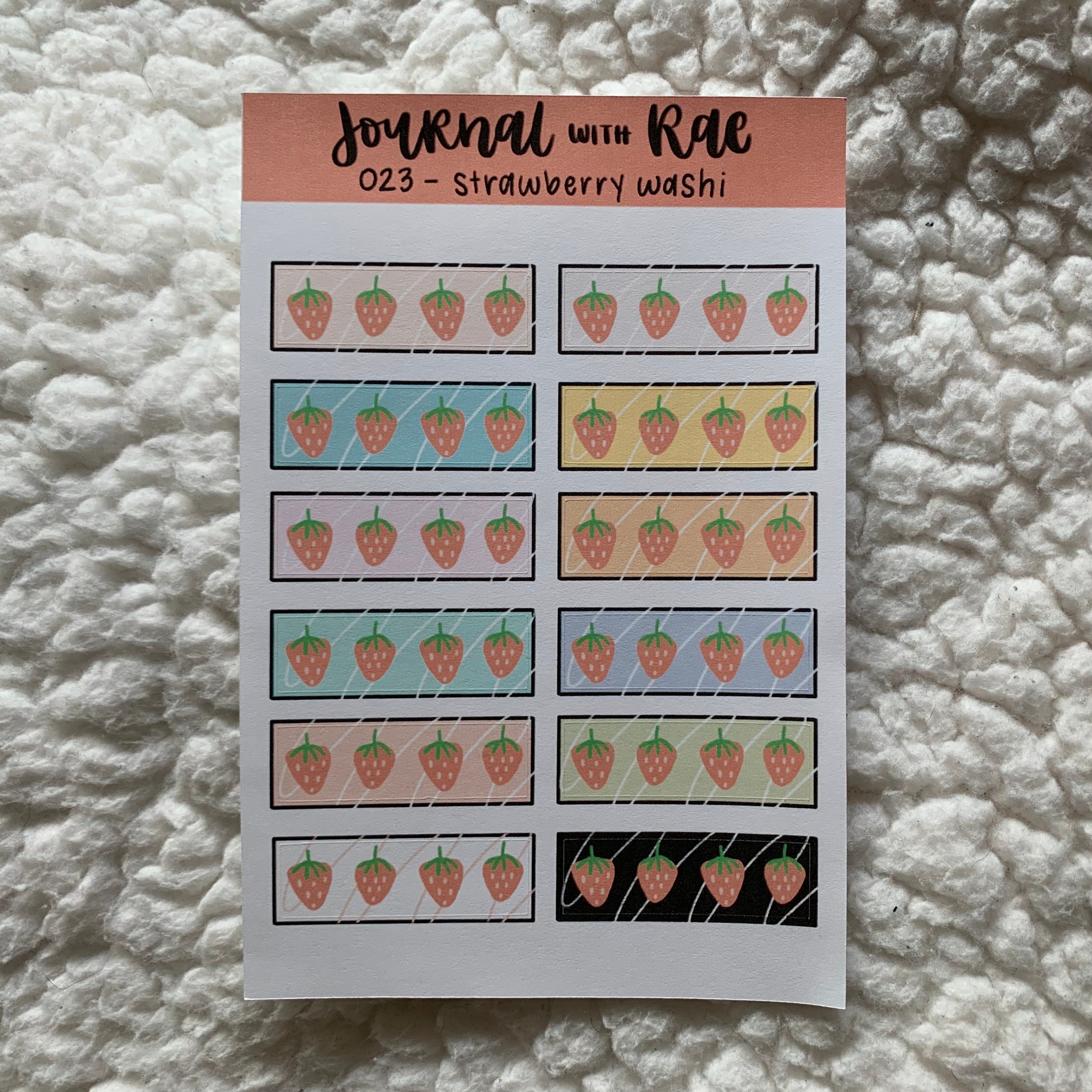 Washi Tape Sticker Sheet | for Bullet Journals, Planners, Notebooks ...