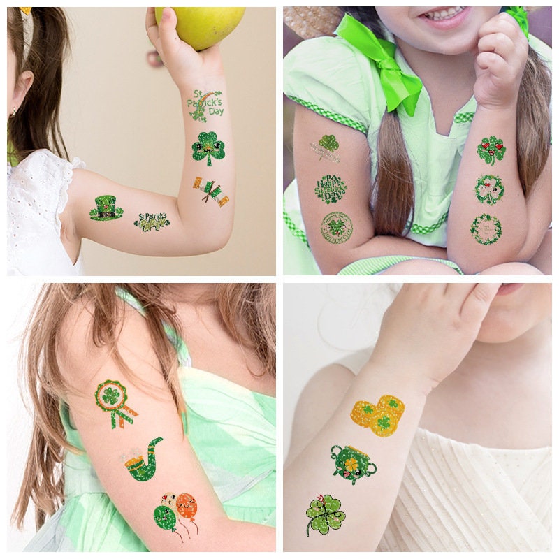 Amazoncom  FANRUI 48 PCS 3D Shamrock Temporary Tattoos For Kids Adults  Irish Party Favor Accessories St Patricks Day Tattoos Stickers Women  Men Saint Patricks Day Tattoo Lucky Green Four Leaf Clover