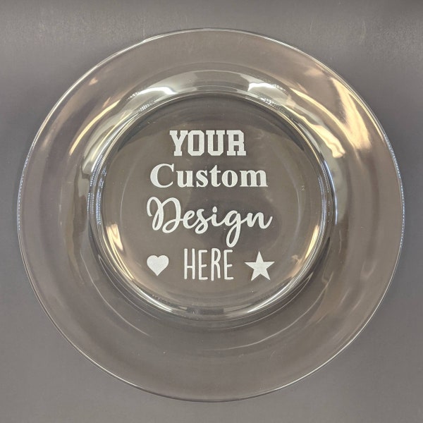 Custom Engraved Glass Plate | Etched Glass | Personalized Glass Plate