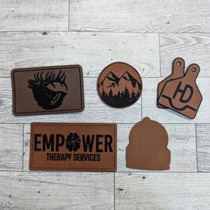 Custom Engraved Leatherette Hat Patches | Bulk Business, Team & Event Branding