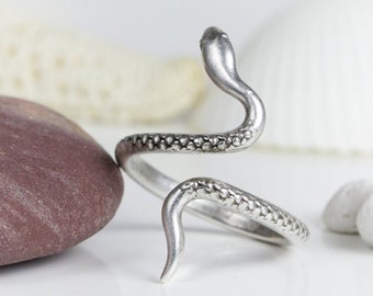adjustable size Snake silver ring